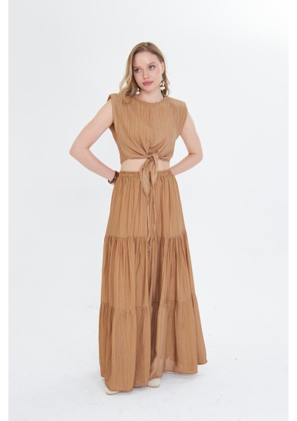 Çizgili Önü Bağlamalı Bluz fırsatları