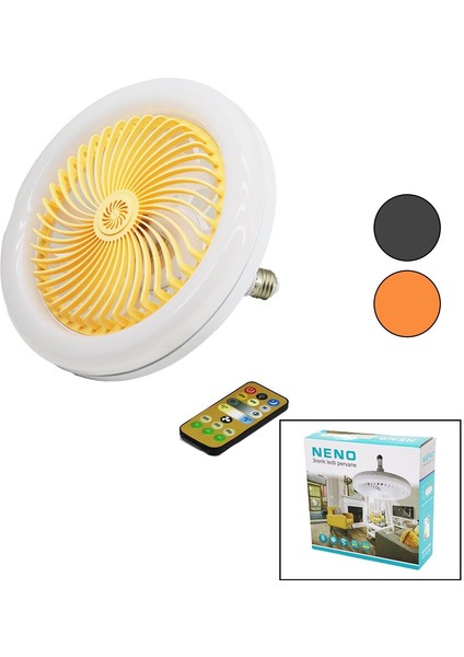 Pervaneli 3 Renk Ledli Kumandalılamba Ampul Oynar Başlı Duy ÇAP:15CM6500LUMEN - 3200K (5057)