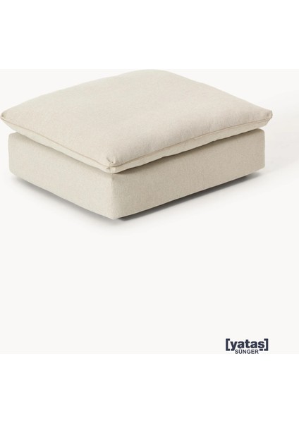 Most Mollirest Puf 01 Kırık Beyaz Keten Kumaş Silikon Dolgu Fermuarlı Minder Yataş Sünger (Evinize Teslim)