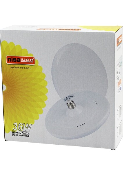 Nisaluce EAMP-063/KB 36W E27 Ufo Tipi LED Lamba Ampul Kristal Desenli Mika Pls.kapak 6400K - 3240LÜMEN (5057)