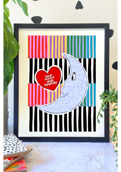 Baskı Koleksiyonundan "kındness" Baskısı - Siyah Çerçeveli