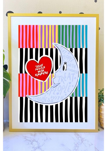 Baskı Koleksiyonundan "kındness" Baskısı - Siyah Çerçeveli fırsatları