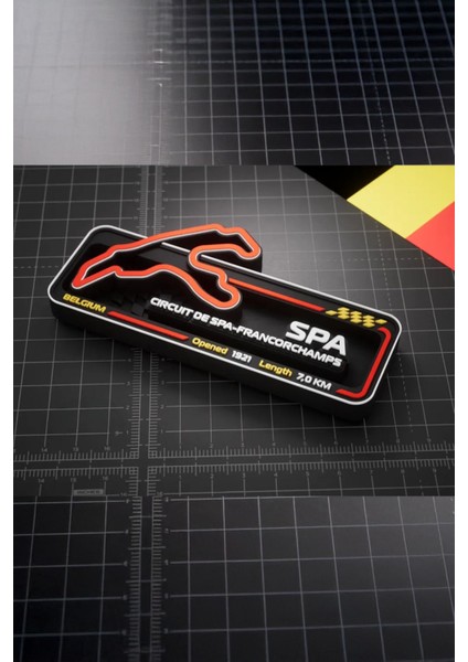 Circuit De Spa-Francorchamps F1 Pisti 3D Duvar Dekoru 17.5 cm