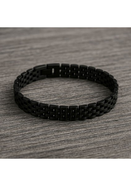 Siyah Ince Bilek Ayarı Yapılabilen Çelik Erkek Bileklik fiyatları