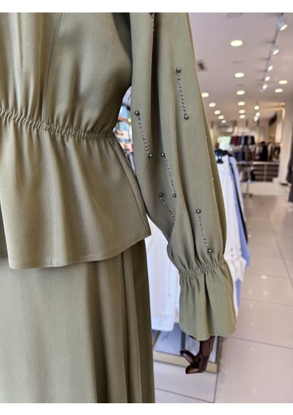 Beli Büzgülü Modal Etekli Takım Yeşil 091 indirimleri