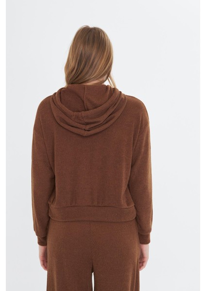 Kapüşonlu Triko Sweatshirt