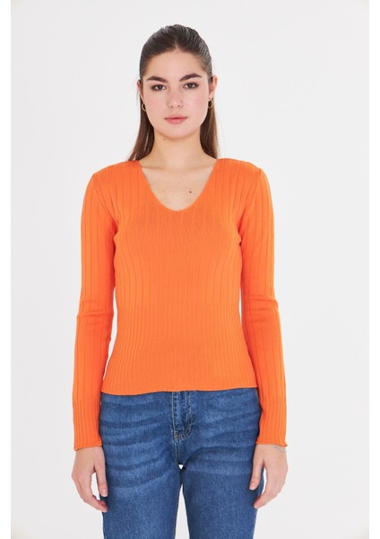 V Yaka Uzun Kol Triko modelleri