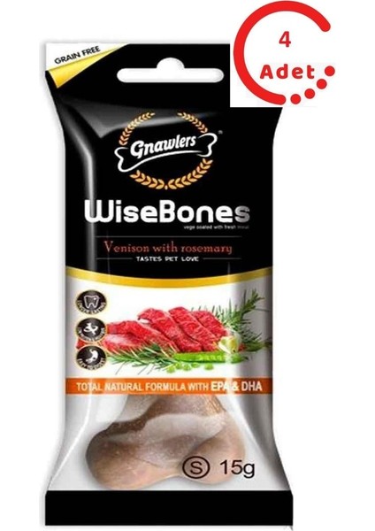 Köpek Ödül Kemiği Geyikli ve Biberiyeli 15 gr x 4 Adet
