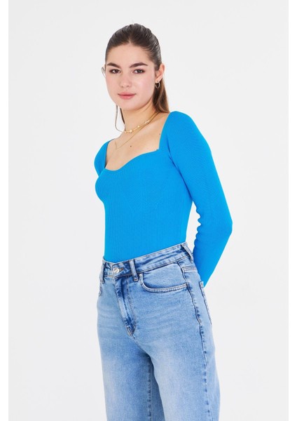 Geniş Yaka Uzun Kol Triko modelleri