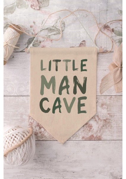 Çocuk Odası Dekor, Duvar Süsü, Ahşap Bebek Odası Dekor, Canvas Flama, Little Man Cave - Açık Yeşil modelleri