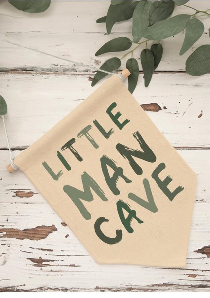 Çocuk Odası Dekor, Duvar Süsü, Ahşap Bebek Odası Dekor, Canvas Flama, Little Man Cave - Açık Yeşil indirimleri