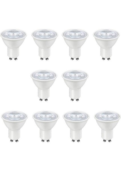 GU10 Duylu 6,9 W LED Ampul 3000 Kelvin Sarı Işık 10 Adet