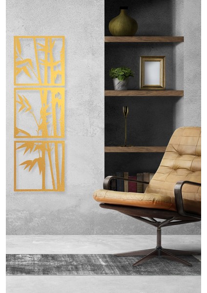 3'lü Bambu Metal Tablo