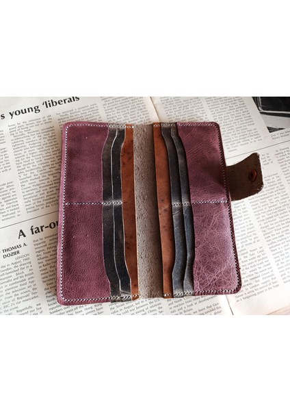 Kesimden Dikime Tamamen El Emeği Deri Cüzdan 12 Kart 2 Banknot Alanı (19.4cm*8,5cm) Ryn2 fırsatları