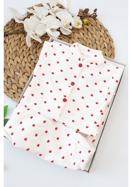 Kız Bebek Beyaz Kalpli Lüks Süslü 5 Li Hastane Çıkışı Yenidoğan Set STL6231 fiyatları