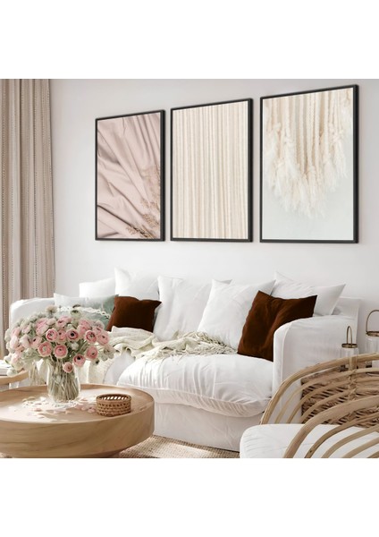 Harikabirev|bohem Krem Model 01 Ahşap Çerçeveli Mdf Tablo|ahkrfz