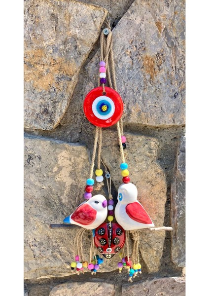 Balkon Süsü Duvar Dekorasyonu Süsleri Kırmızı 4 Lü Set