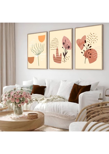 Harikabirev|krem Bohem Model 01 Ahşap Çerçeveli Mdf Tablo|ahkrfz