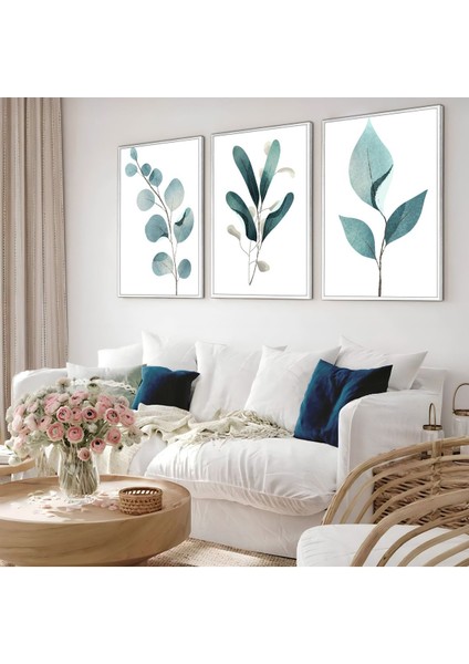 Harikabirev|yeşil-Beyaz Bohem Model 01 Ahşap Çerçeveli Mdf Tablo|ahkrfz