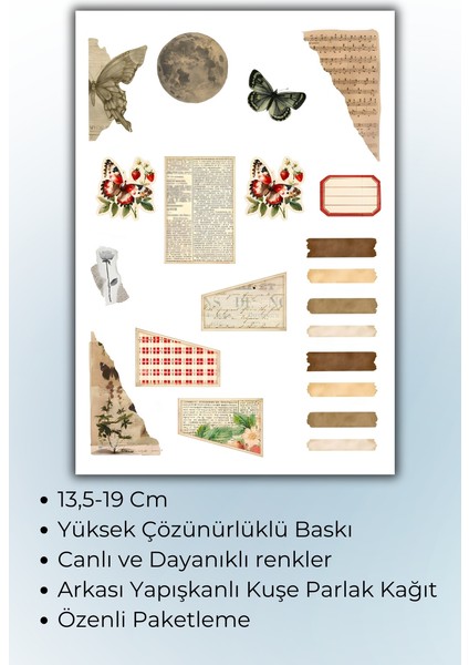 3'lü Vintage Sticker Planner Ajanda Bullet Journal Için Uygun Set fiyatları
