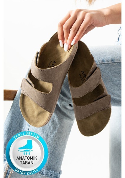 Charlie Çift Cırtlı Çift Bantlı Yumuşak Rahat Taban Anatomik Günlük Bantlı Kadın Terlik