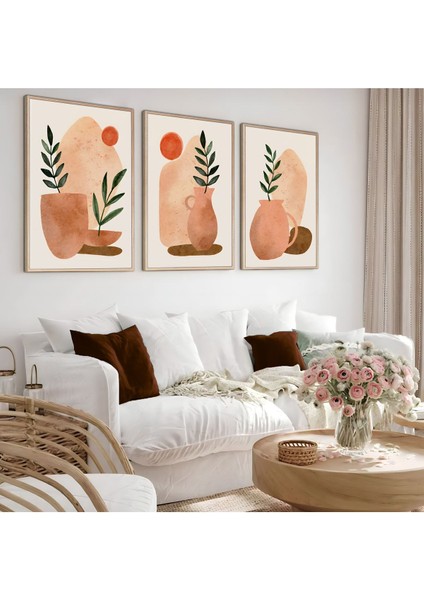 Harikabirev|krem Bohem Model 005 Ahşap Çerçeveli Mdf Tablo|ahkrfz