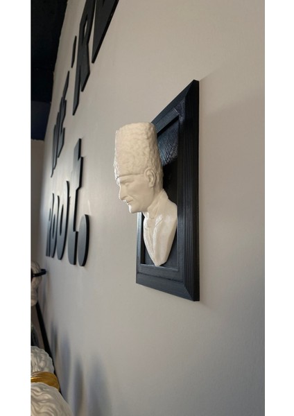 Atatürk Çerçeveli Duvar Büstü Gazi Mustafa Kemal Atatürk Duvar Dekorasyonu 3 Boyutlu indirimleri