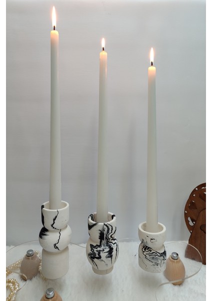 Şamdanlık Seti-Şamdan Mumlu Set-Mumlar Dahildir-Tealight Mum Kullanımına Da Uygun Tasarlanmıştır