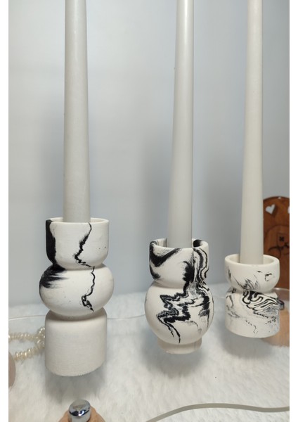 Şamdanlık Seti-Şamdan Mumlu Set-Mumlar Dahildir-Tealight Mum Kullanımına Da Uygun Tasarlanmıştır