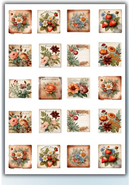 4 'lü Vintage Pul Sticker Planner Ajanda Bullet Journal Için Uygun Set fırsatları