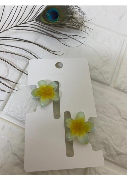 2 Adet Küçük Lotus Çiçek Mandal Toka Seti - Hibiscus - Hawai Toka - 3 cm