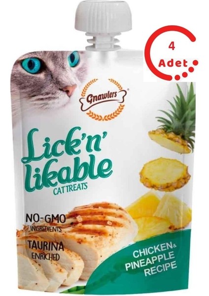 Kedi Ödülü Tavuk ve Ananas Aromalı 100 gr x 4 Adet