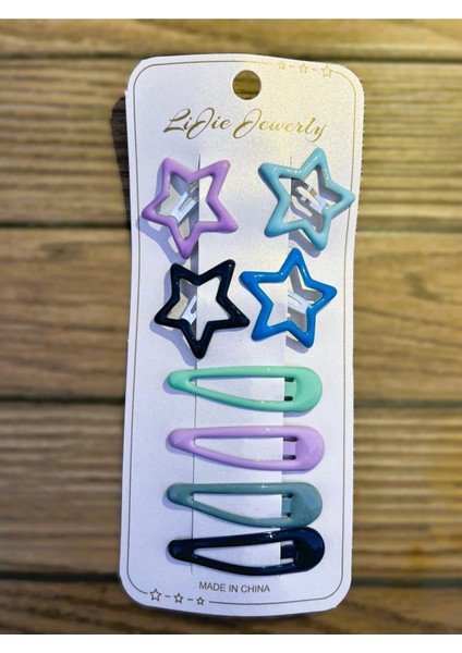 8 Adet Yıldız Düz Model Renkli Çıtçıt Yan Toka fırsatları