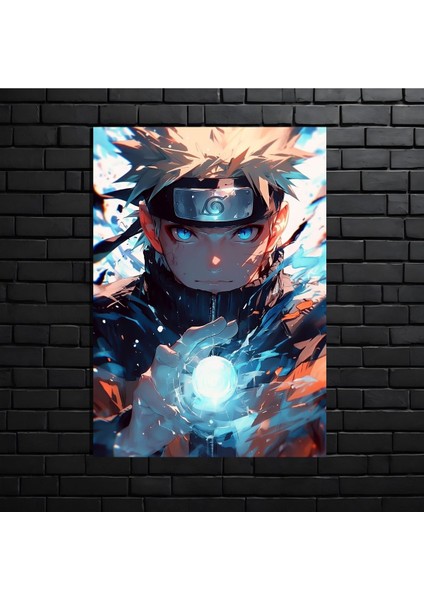 Anime Metal Poster Parlak Göz Alıcı Renkler - Rasengan'ın Gücü
