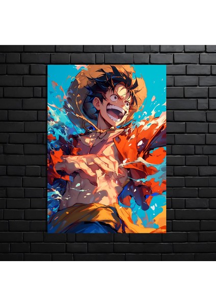 Anime Metal Poster Parlak Göz Alıcı Renkler - Luffy'nin Macera Çığlığı modelleri