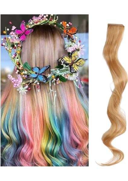 Kumral Renk Dalgalı Yan Çıt Çıt Postiş 50CM