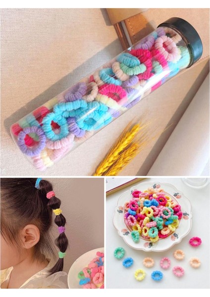 Kutulu Minik Yumuşak Lastik Toka Bebek Tokası Küçük Lastik Toka Mini Lastik Toka Kız Çocuk Tokası