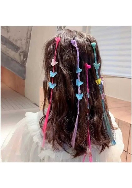 Çocuk Rengarenk Unicorn Kelebekli Postiş Mandal Toka Seti fiyatları