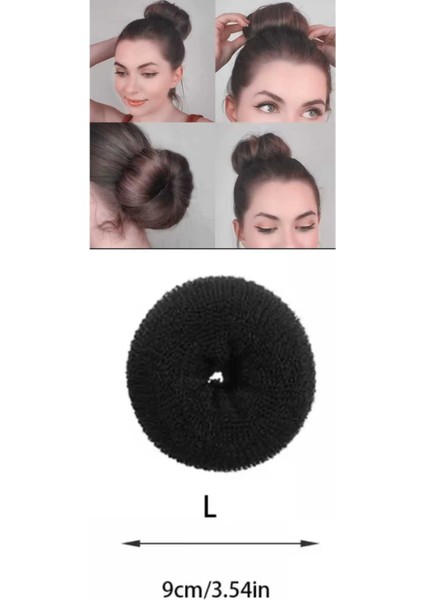 1 Adet No:3 Büçük Boy Sünger Topuz Saç Tokası Topuz Süngeri Topuz Tokası Topuz Yapma Tokası 9.5 cm