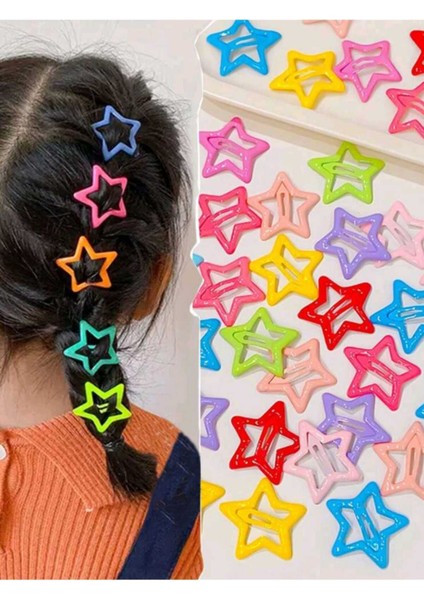 6 Adet Trend Yıldız Toka Çıt Çıt Toka Kız Çocuk Toka Bebek Tokası Okul Tokası Çocuk Tokası