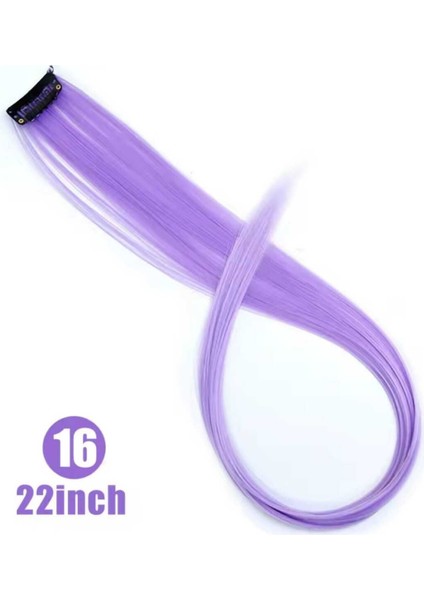 2 Adet Renkli Düz Yan Çıt Çıt Postiş Saç Sentetik Renkli Saç Çıt Çıt Saç Takma SAÇ50CM modelleri