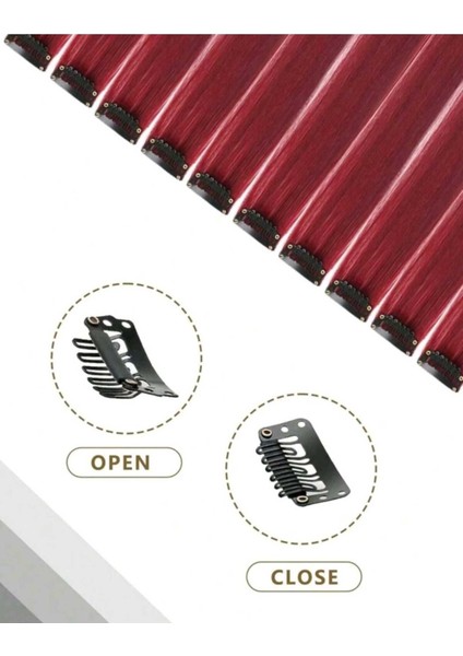 2 Adet Renkli Düz Yan Çıt Çıt Postiş Saç Sentetik Renkli Saç Çıt Çıt Saç Takma SAÇ50CM fırsatları