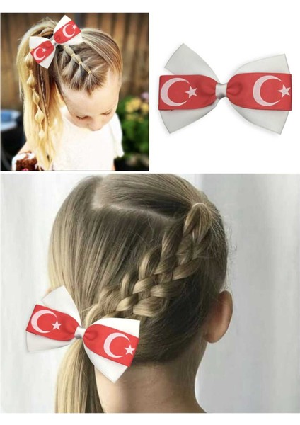1 Adet Kız Çocuk Ay Yıldız Okul Tokası Kırmızı Beyaz Bayram Tokası Çocuk Tokası Kız Çocuk Pens Toka