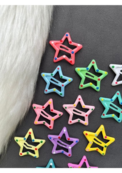 10 Adet Yıldız Toka Yıldızlı Toka Çocuk Tokası Okul Tokası Yıldız Çıt Çıt Toka Çıtçıtlı Toka modelleri