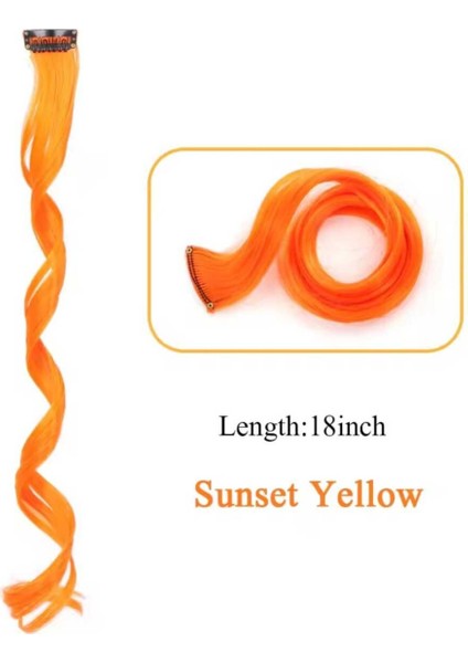 2 Adet Renkli Dalgalı Yan Çıt Çıt Postiş Saç Sentetik Renkli Saç Çıt Çıt Saç Takma SAÇ50CM modelleri