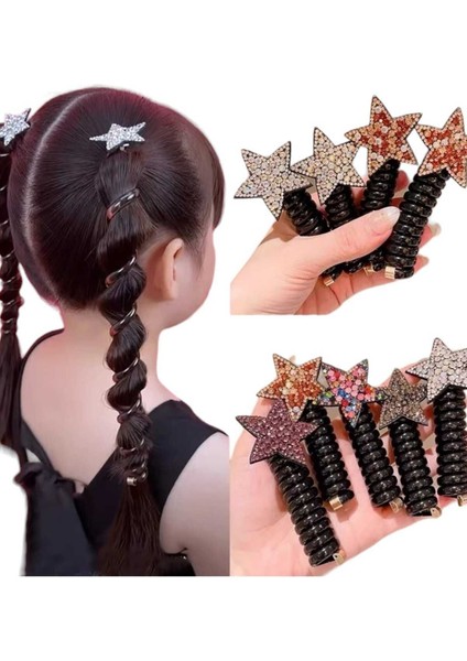 Taşlı Yıldızlı Yaylı Toka 1 Adet Spiral Toka Makarna Toka
