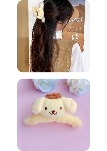 Kız Çocuklar Için Figürlü Peluş Mandal Toka Çocuk Tokası Okul Tokası Bayram Tokası Trend Toka