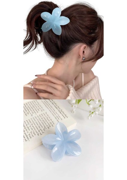 1 Adet Kadın Trend Pastel Tonlarda Lotus Mandal Toka Çiçek Toka Çicekli Mandal Toka