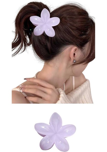 1 Adet Kadın Trend Pastel Tonlarda Lotus Mandal Toka Çiçek Toka Çicekli Mandal Toka