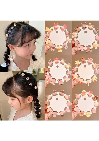 10 Adet Pastel Tonlarda Kız Çocuk Küçük Mandal Toka Minik Toka Okul Tokası Çocuk Tokası modelleri
